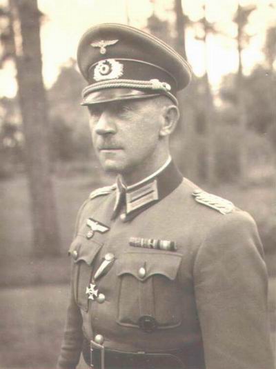 Major Theodor Wanke pictured as a battalion commander in occupied Poland during WW2