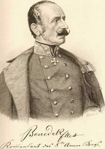 Ludwig Ritter von Benedek pictured as a Feldmarschalleutnant in 1859 after the award of the Commanders' Cross of the Military Maria Theresa Order